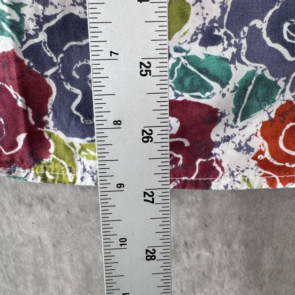 Vintage Gramicci Hawaiian Shirt Womens Small Abstract Folk Art Button Down 90s
